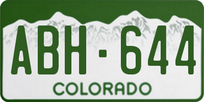 CO license plate ABH644