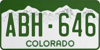 CO license plate ABH646