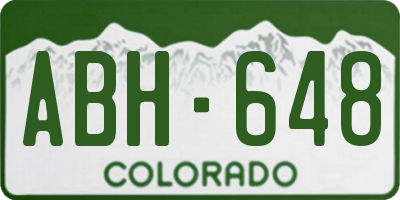 CO license plate ABH648