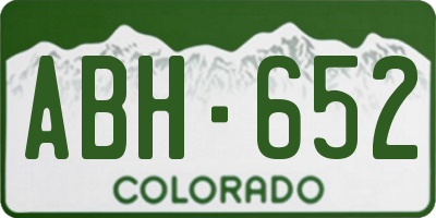 CO license plate ABH652