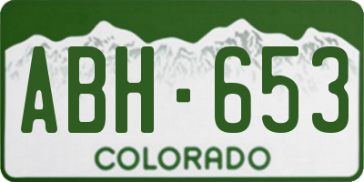 CO license plate ABH653