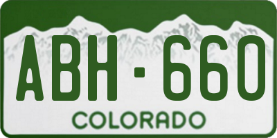 CO license plate ABH660