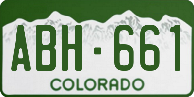 CO license plate ABH661