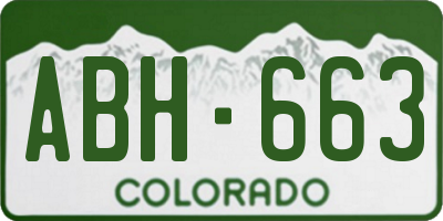 CO license plate ABH663