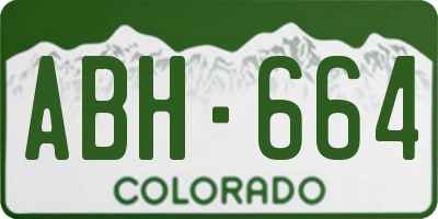 CO license plate ABH664