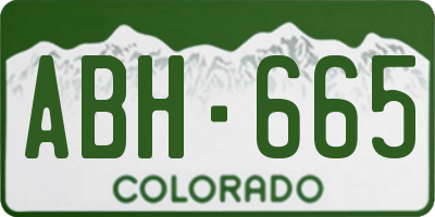 CO license plate ABH665