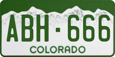 CO license plate ABH666