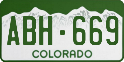 CO license plate ABH669