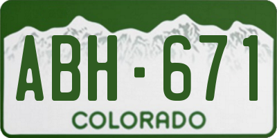 CO license plate ABH671