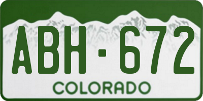 CO license plate ABH672