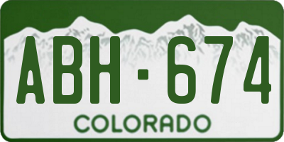 CO license plate ABH674
