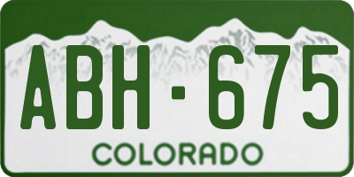CO license plate ABH675