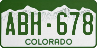 CO license plate ABH678