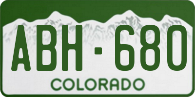 CO license plate ABH680
