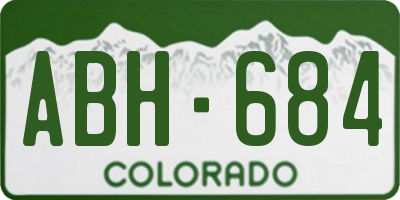 CO license plate ABH684
