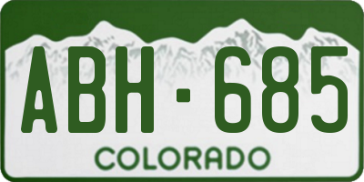 CO license plate ABH685