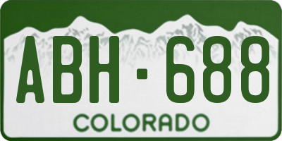 CO license plate ABH688