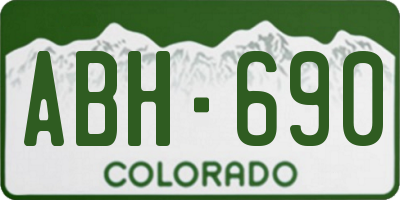 CO license plate ABH690