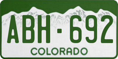 CO license plate ABH692