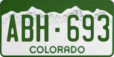 CO license plate ABH693