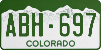 CO license plate ABH697