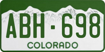 CO license plate ABH698