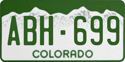 CO license plate ABH699