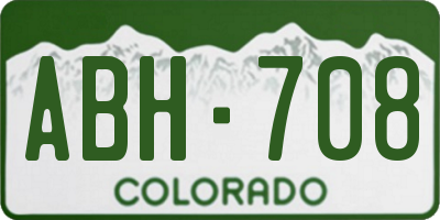 CO license plate ABH708