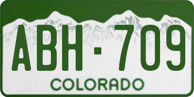 CO license plate ABH709