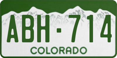 CO license plate ABH714