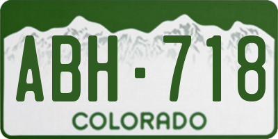 CO license plate ABH718