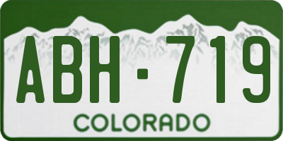 CO license plate ABH719