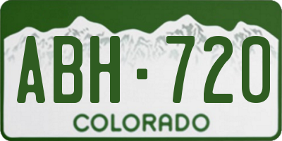 CO license plate ABH720