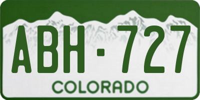 CO license plate ABH727
