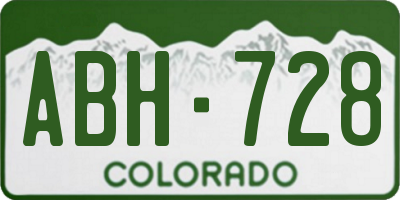 CO license plate ABH728