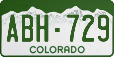 CO license plate ABH729