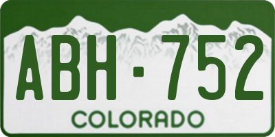 CO license plate ABH752