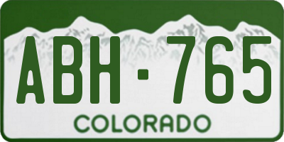 CO license plate ABH765