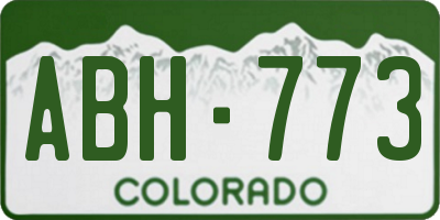 CO license plate ABH773