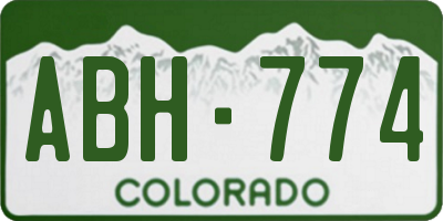 CO license plate ABH774