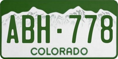 CO license plate ABH778