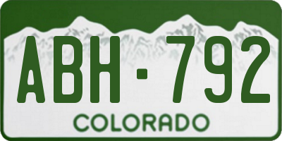 CO license plate ABH792