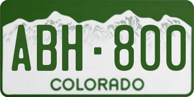 CO license plate ABH800