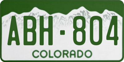 CO license plate ABH804
