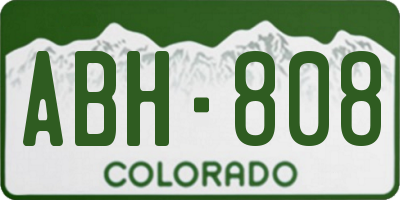 CO license plate ABH808