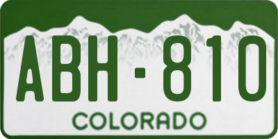 CO license plate ABH810