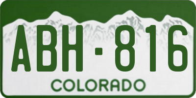 CO license plate ABH816