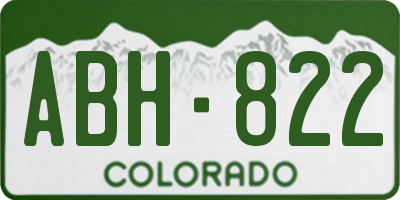 CO license plate ABH822