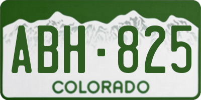 CO license plate ABH825