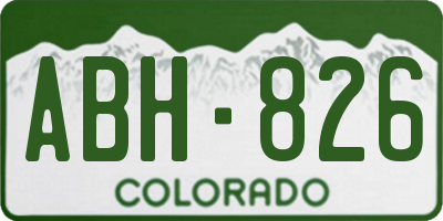 CO license plate ABH826